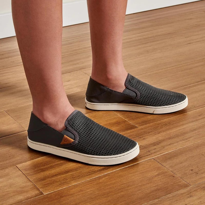 OLUKAI Pehuea Women's Slip On Sneakers, Casual Everyday Shoes with Easy On & Off Design, Breathable Mesh & Drop-in Heel, All-Day Comfort & Support, Pavement/Pavement, 11 - Image 4